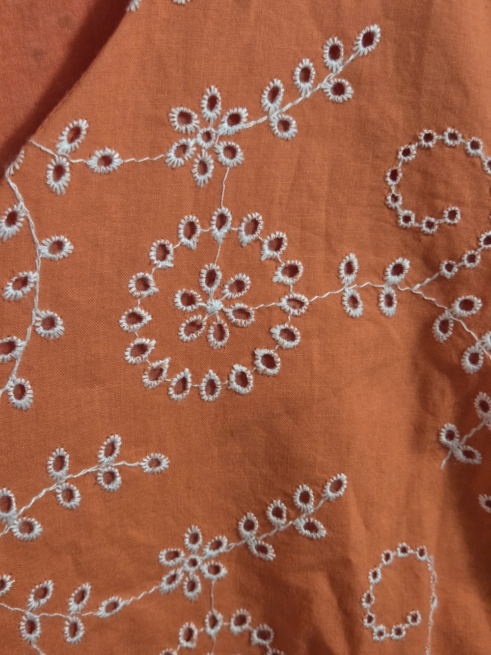 Isaac Mizrahi Coral V-Neck White Eyelet Cotton Short Dress Size 22W Pockets - Picture 4 of 7